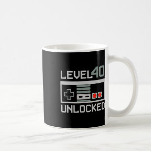 Level 40 Unlocked Video Gamer Vintage 40th Birthda Coffee Mug