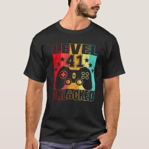 Level 41 Unlocked 41Yr Bday Men 41Th 41 Years Old T-Shirt