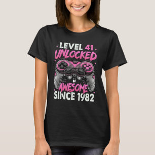 Level 41 Unlocked Awesome Since 1982 41st Birthday T-Shirt