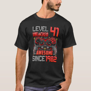 Level 41 Unlocked Awesome Since 1982 41st Birthday T-Shirt