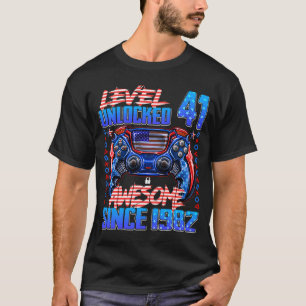 Level 41 Unlocked Awesome Since 1982 41st Birthday T-Shirt