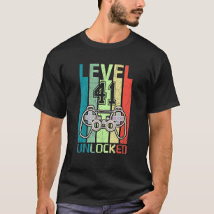 Level 41 Unlocked  Video Gamer 41th Birthday  Tee