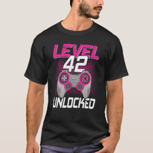 Level 42 Unlocked 42nd Birthday Gaming 42 Years Ol T-Shirt