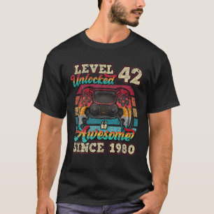 Level 42 Unlocked Awesome Since 1980 42Nd Birthday T-Shirt