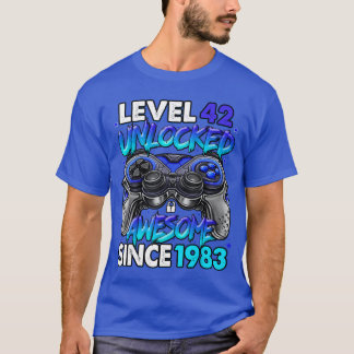 Level 42 Unlocked Awesome Since 1983 42nd Birthday T-Shirt