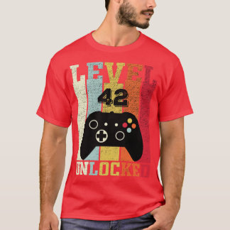 Level 42 Unlocked Funny Video 42nd Birthday Gift T-Shirt
