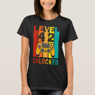 Level 42 Unlocked Video Gamer 42nd Birthday T-Shirt
