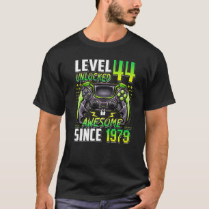 Level 44 Unlocked Awesome Since 1979 44th Birthday T-Shirt