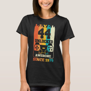 Level 44 Unlocked Awesome Since 1979 Video Game Bi T-Shirt