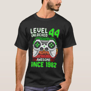 Level 44 Unlocked Awesome Since 1982 Video Gamer 4 T-Shirt