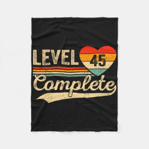 Level 45 Complete 45 Years Video Gamer Wedding Ann Fleece Blanket