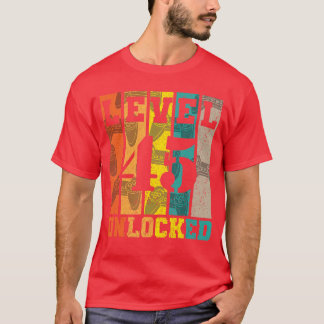 Level 45 Unlocked 45th Birthday Gaming Gamer Boys  T-Shirt