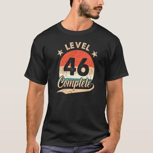 Level 46 Complete Retro 46th Wedding Aniversary Fo T-Shirt (Front)