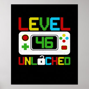 Level 46 Unlocked Video Game 10th Birthday Gift Poster