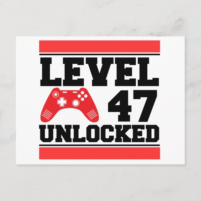 Level 47 Unlocked Postcard (Front)