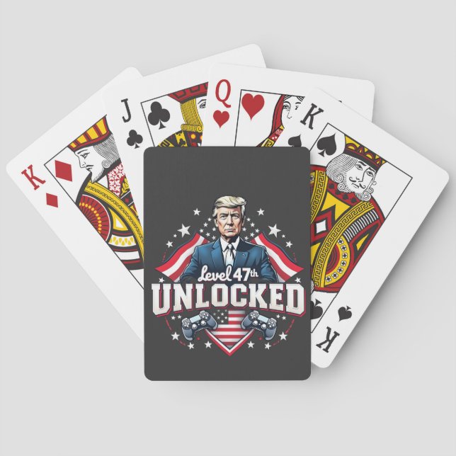 Level 47th unlocked Trump Won Inaguration Day  Playing Cards (Back)