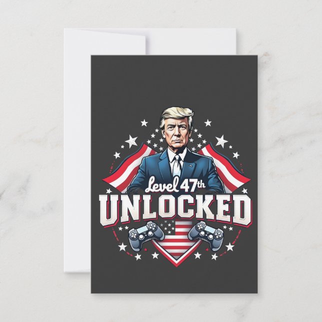 Level 47th unlocked Trump Won Inaguration Day  Thank You Card (Front)