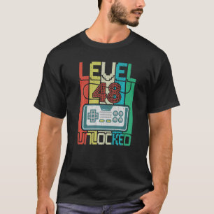 Level 48 Unlocked Video Gamer 48th Birthday T-Shirt