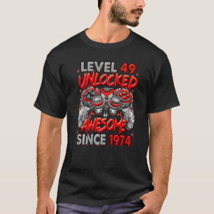 Level 49 Unlocked Awesome Since 1974 49th Birthday T-Shirt