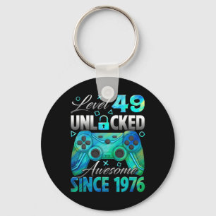 Level 49 Unlocked Awesome Since 1976 49th Birthday Key Ring