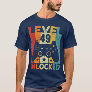 Level 49 Unlocked Gaming Controller 49th Birthday  T-Shirt