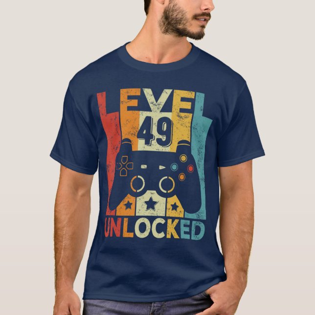 Level 49 Unlocked Gaming Controller 49th Birthday  T-Shirt (Front)