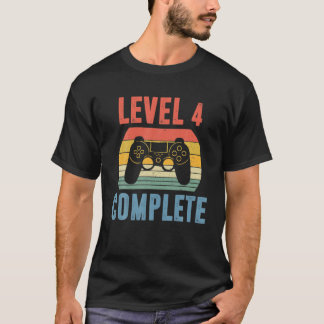 Level 4 Complete Gamer Funny 4 Years Wedding Anniv T-Shirt