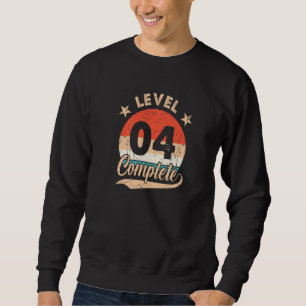 Level 4 Complete Retro 4th Wedding Aniversary For Sweatshirt