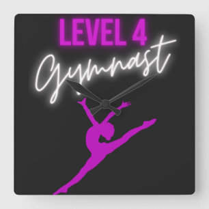 Level 4 Gymnast Square Wall Clock