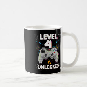 Level 4 Unlocked Video Game 4th Birthday Gamer Gif Coffee Mug