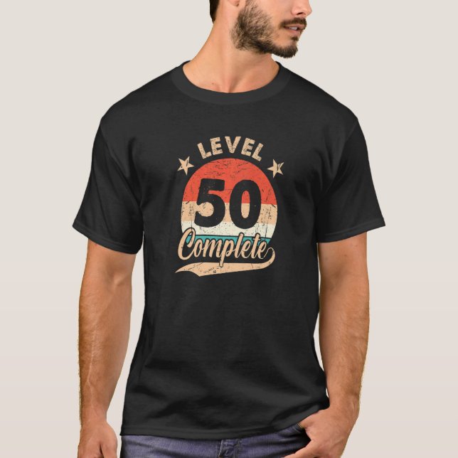 Level 50 Complete Retro 50th Wedding Aniversary Fo T-Shirt (Front)