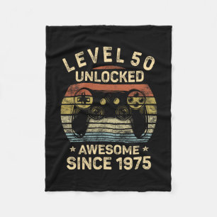 Level 50 Unlocked 50th Birthday 50 Year Old Gifts Fleece Blanket