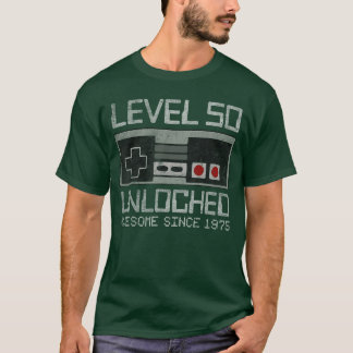 Level 50 Unlocked 50th Birthday 50 Year Old Video T-Shirt