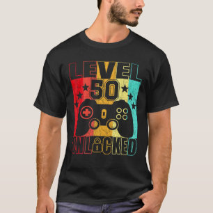 Level 50 Unlocked 50Yr Bday Men 50Th 50 Years Old T-Shirt