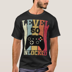 Level 50 Unlocked Funny Video Gamer 50th Birthday T-Shirt