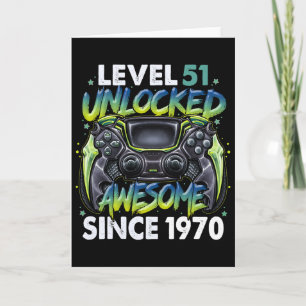 Level 51 Unlocked Awesome Since 1970 51st Birthday Card