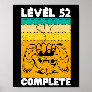 Level 52 Complete Gamer - Vintage 52nd Wedding Ann Poster