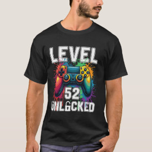 Level 52 Unlocked Funny Video Game Theme 52nd Birt T-Shirt