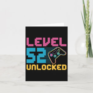 Level 52 Unlocked Gaming Birthday Card