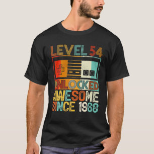 Level 54 Unlocked Awesome Since 1968 54Th Birthday T-Shirt