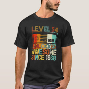 Level 54 Unlocked Awesome Since 1968 54Th Birthday T-Shirt