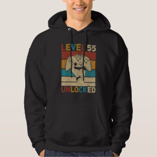Level 55 Unlocked 55th Birthday 55 Years Old Gamer Hoodie