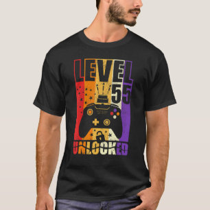 Level 55 Unlocked Birthday Level Up 55th Birthday T-Shirt