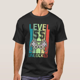 Level 55 Unlocked  Video Gamer 55th Birthday  Tee