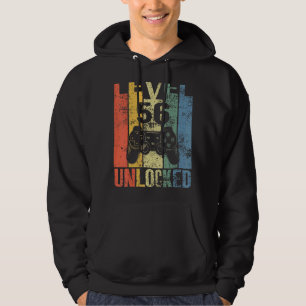 Level 56 Unlocked 56th Birthday For Video Gamers Hoodie