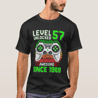 Level 57 Unlocked Awesome Since 1969 Video Gamer 5 T-Shirt