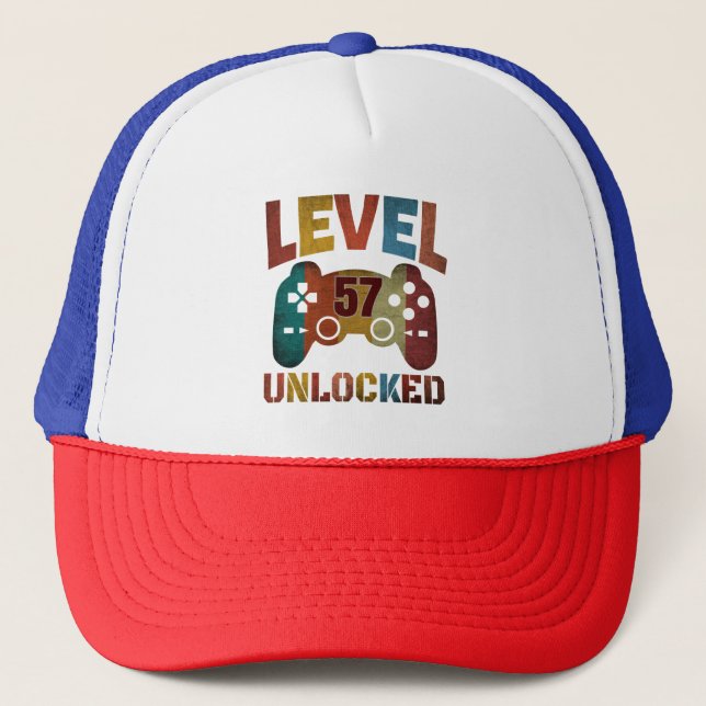 LEVEL 57 UNLOCKED  TRUCKER HAT (Front)