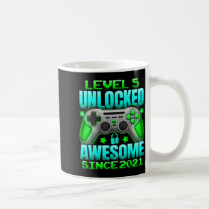 Level 5 Unlocked 5 Year Old For Boys 5th Birthday  Coffee Mug