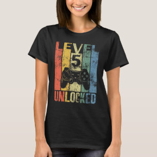 Level 5 Unlocked 5th Birthday  For Video Gamers T-Shirt