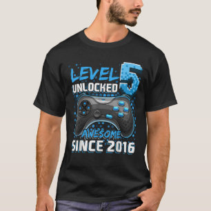 Level 5 Unlocked Awesome 2016 Video Game 5th Birth T-Shirt